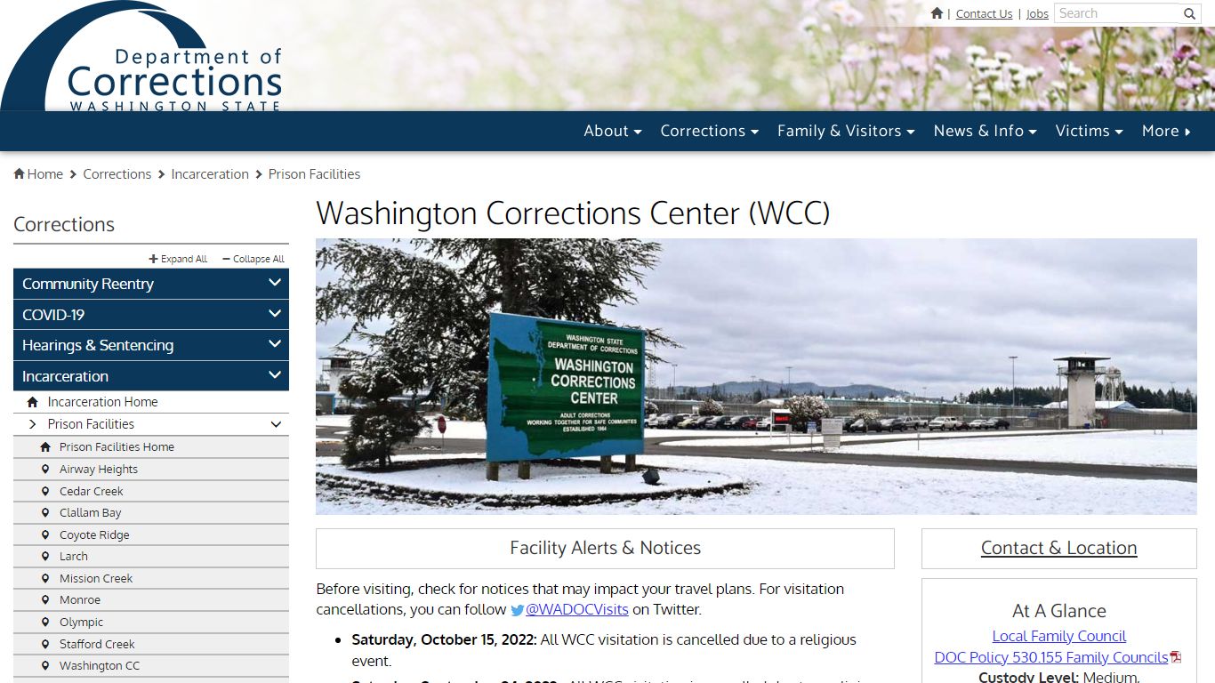 Washington Corrections Center (WCC) | Washington State Department of ...