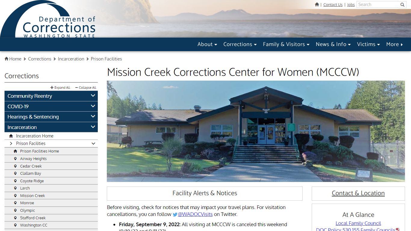 Mission Creek Corrections Center for Women (MCCCW) | Washington State ...