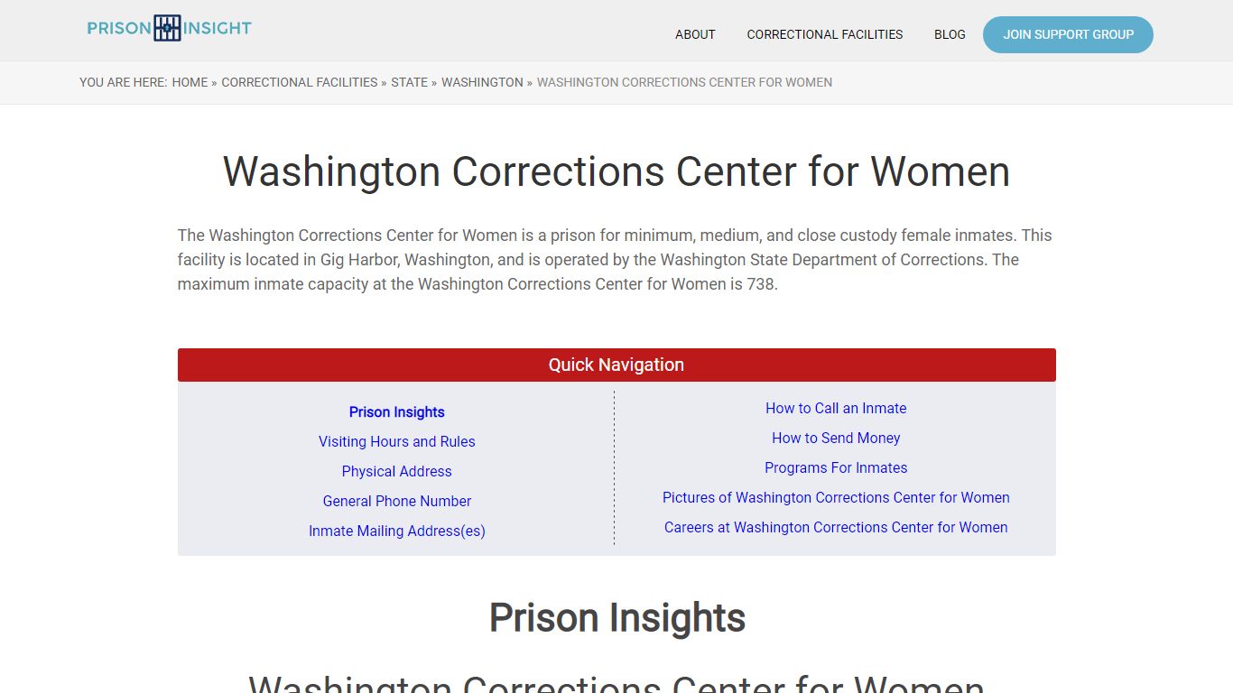 Washington Corrections Center for Women - Prison Insight